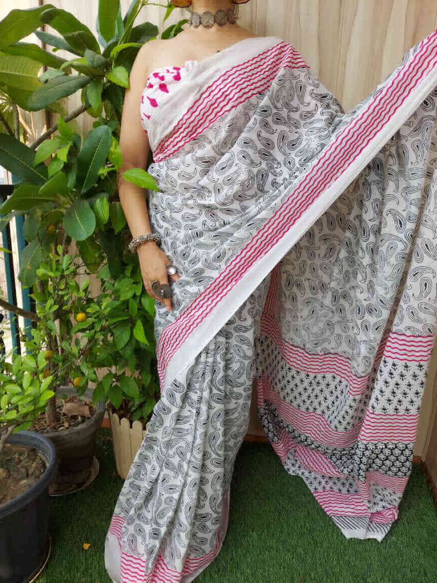 Photo 1 of 1 - Mulmul Saree - Cotton Mulmul Saree (5.5m) | UTHIRAA GARMENTS